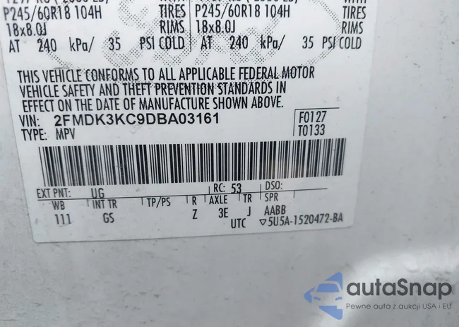 2FMDK3KC9DBA03161: 44143749