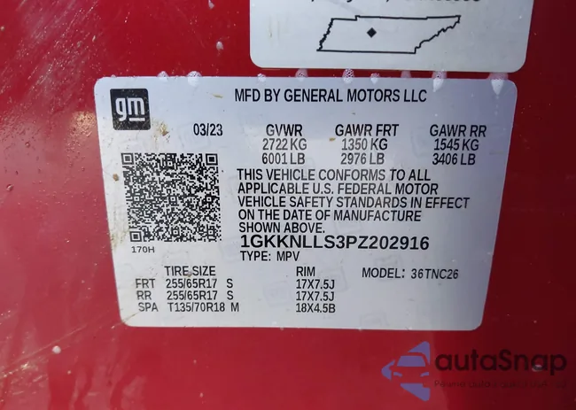 1GKKNLLS3PZ202916: 44143809