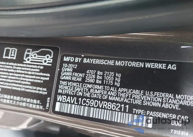 WBAVL1C59DVR86211: 44143831