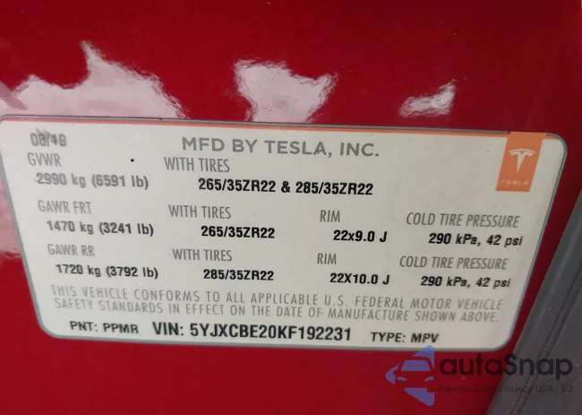 5YJXCBE20KF192231: 44143840