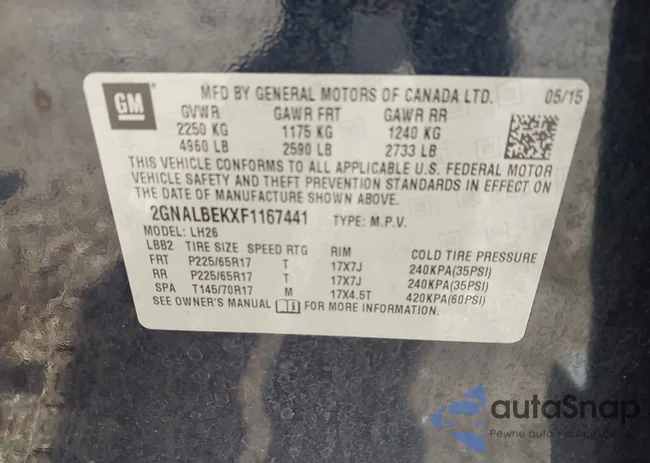 2GNALBEKXF1167441: 44143843