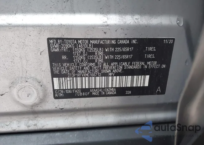 2T3P1RFVXMC166712: 44144049