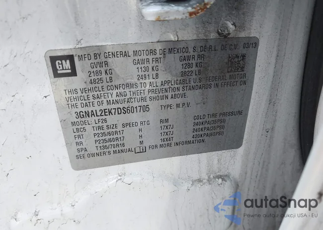 3GNAL2EK7DS601705: 44143217