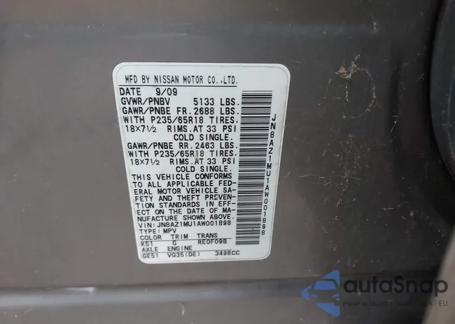 JN8AZ1MU1AW001898: 44143282