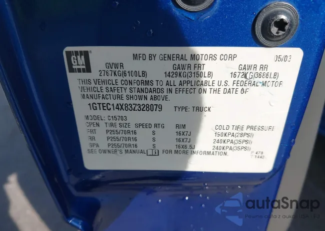 1GTEC14X83Z328079: 44143402