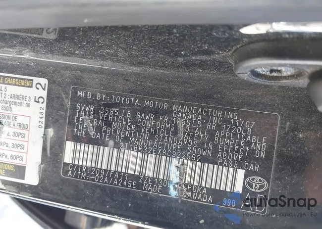 2T1BR32EX8C922592: 44144487