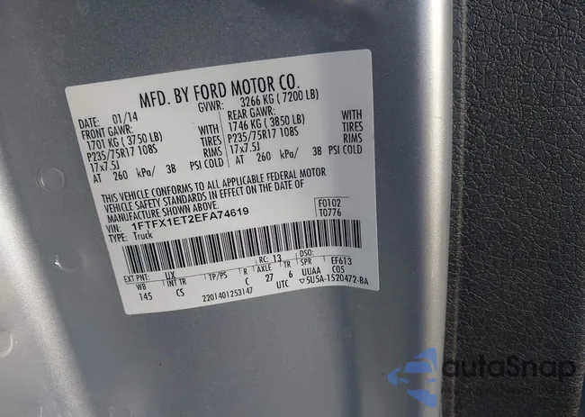 1FTFX1ET2EFA74619: 44144601