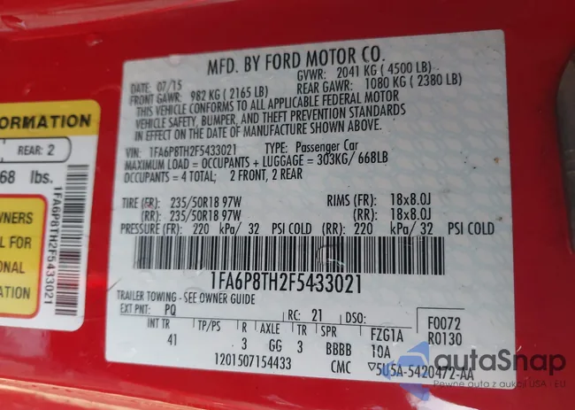 1FA6P8TH2F5433021: 44144619