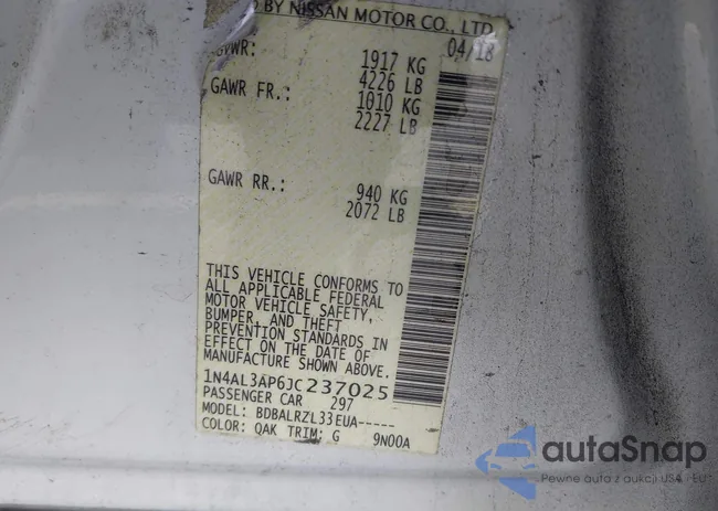 1N4AL3AP6JC237025: 44144708