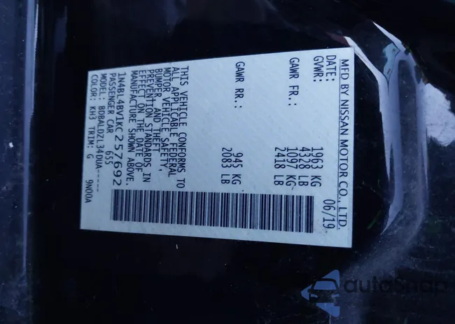 1N4BL4BV1KC257692: 44144713