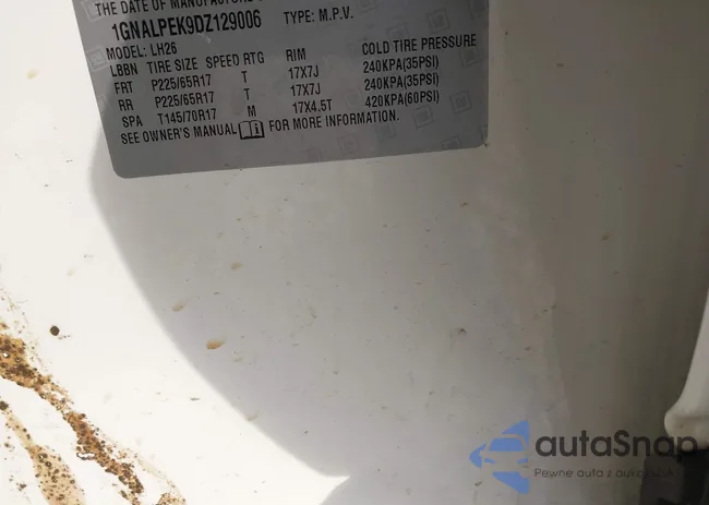 1GNALPEK9DZ129006: 44144772