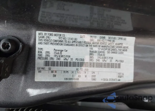 1FADP3E26EL161408: 44144877