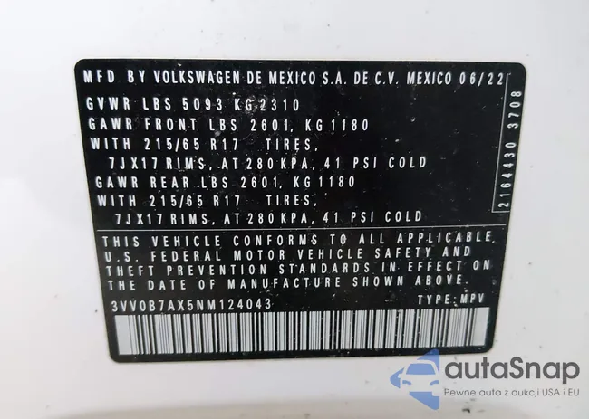 3VV0B7AX5NM124043: 44144886