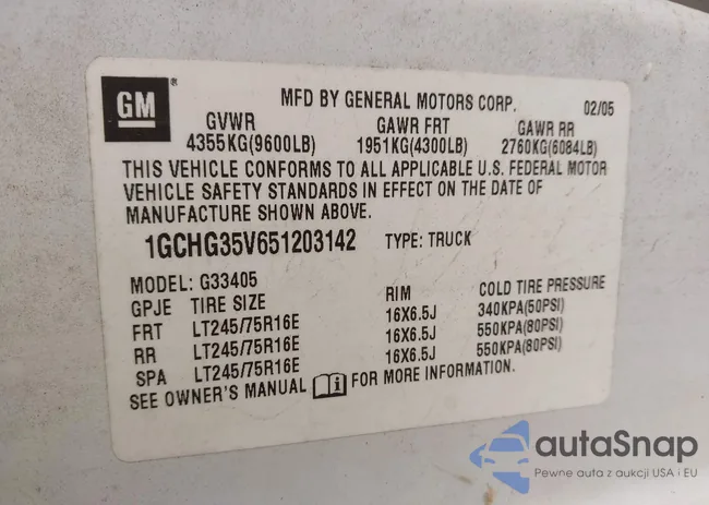 1GCHG35V651203142: 44144954