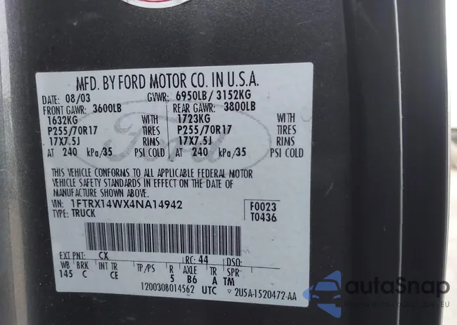 1FTRX14WX4NA14942: 44145010