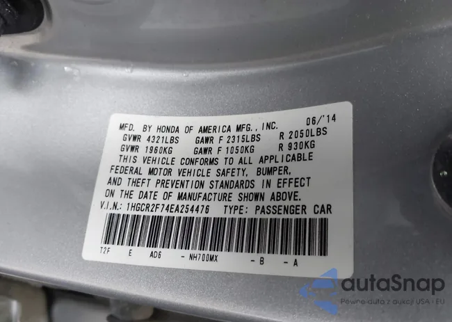 1HGCR2F74EA254476: 44145020