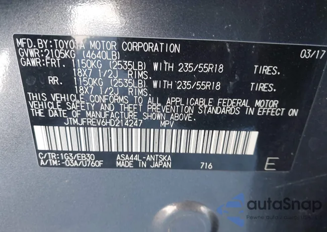 JTMJFREV6HD214247: 44145022