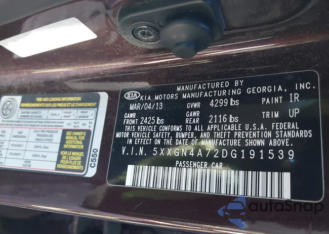 5XXGN4A72DG191539: 44145042