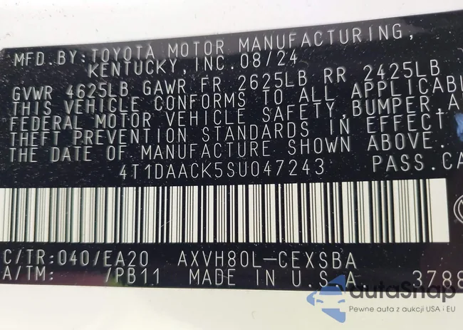 4T1DAACK5SU047243: 44144074