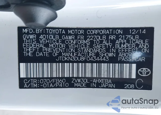 JTDKN3DU8F0434443: 44144091