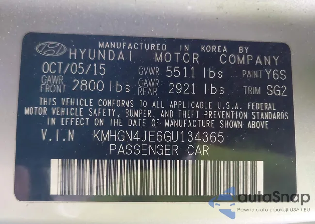 KMHGN4JE6GU134365: 44144100