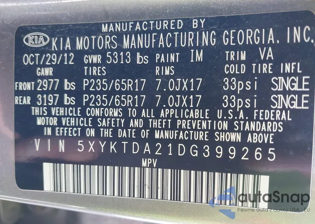 5XYKTDA21DG399265: 44144116