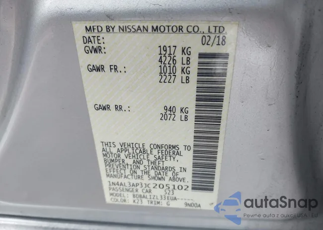 1N4AL3AP3JC205102: 44144150