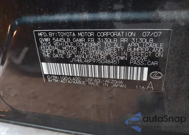 JTHBL46F975048451: 44144155