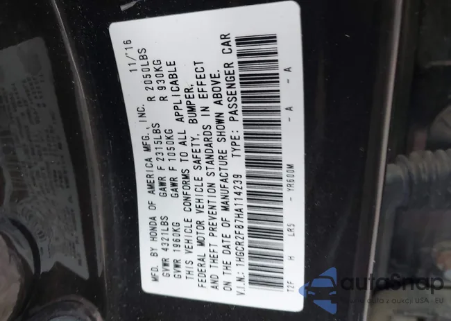 1HGCR2F87HA114239: 44144181