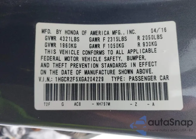 1HGCR2F5XGA204229: 44144312