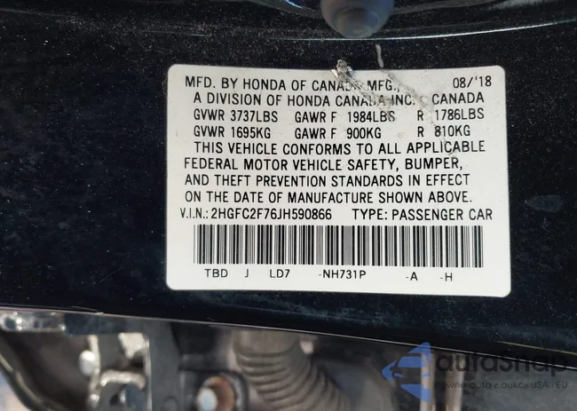 2HGFC2F76JH590866: 44144319