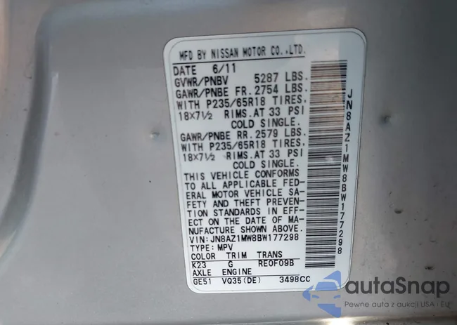 JN8AZ1MW8BW177298: 44144377