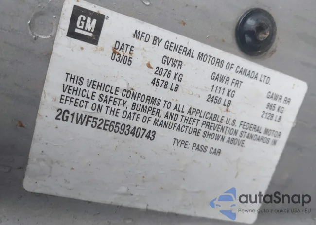 2G1WF52E659340743: 44144401