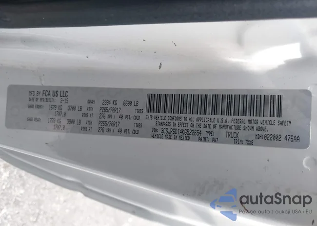 3C6JR6DT4KG522654: 44144412