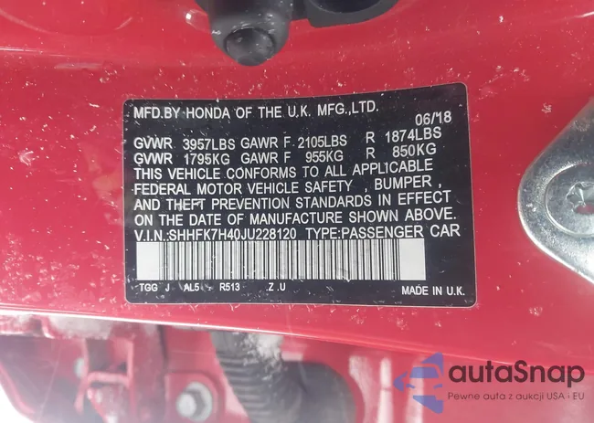 SHHFK7H40JU228120: 44144454