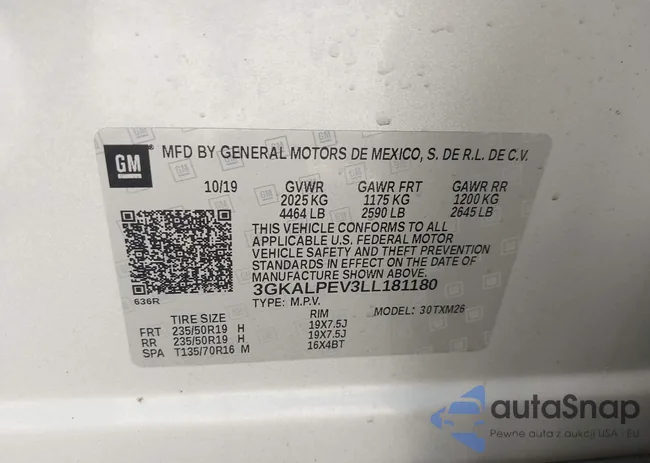 3GKALPEV3LL181180: 44145629