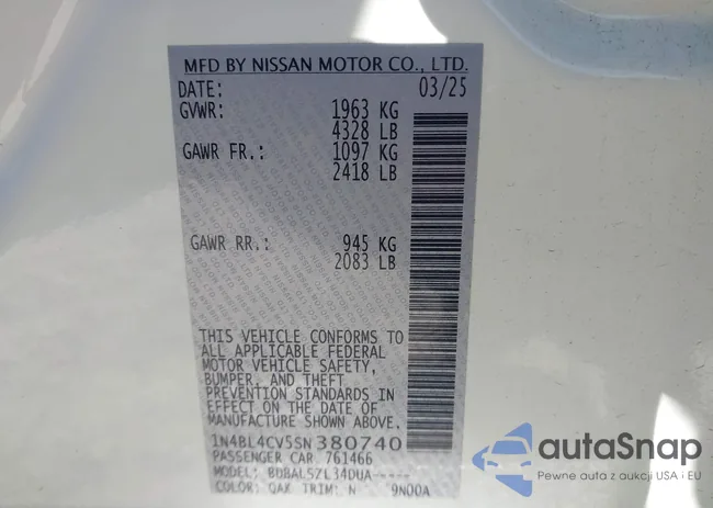 1N4BL4CV5SN380740: 44145643