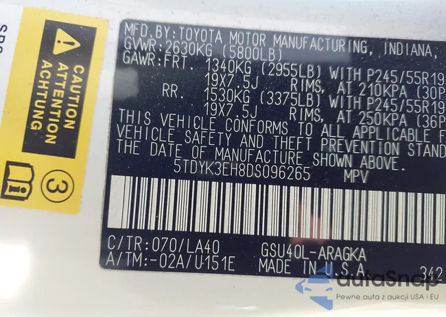 5TDYK3EH8DS096265: 44145648