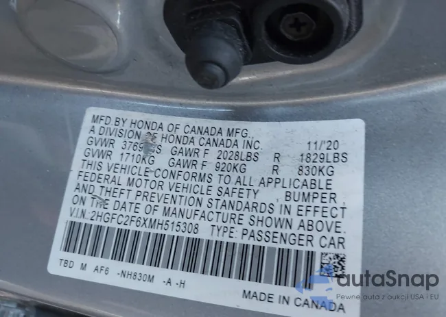 2HGFC2F6XMH515308: 44145660