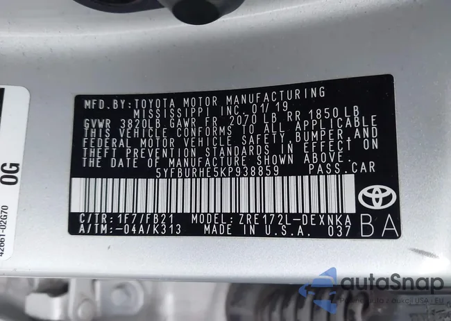 5YFBURHE5KP938859: 44145679