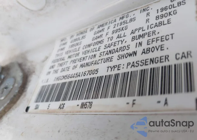 1HGCM56445A167005: 44145687