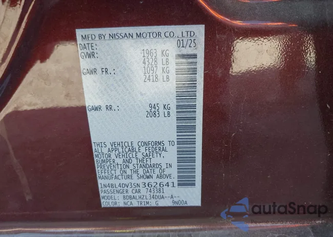 1N4BL4DV3SN362641: 44145689