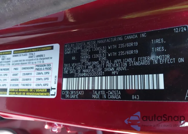 2T2BAMBA2SC055931: 44145724