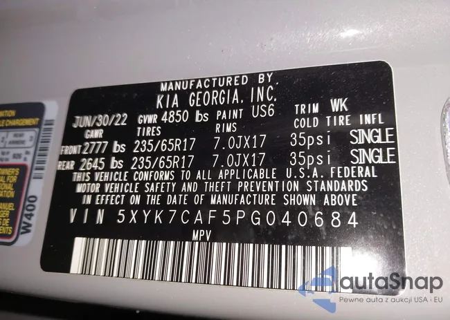 5XYK7CAF5PG040684: 44145725