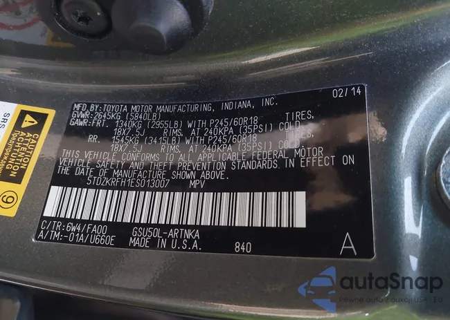 5TDZKRFH1ES013007: 44145763