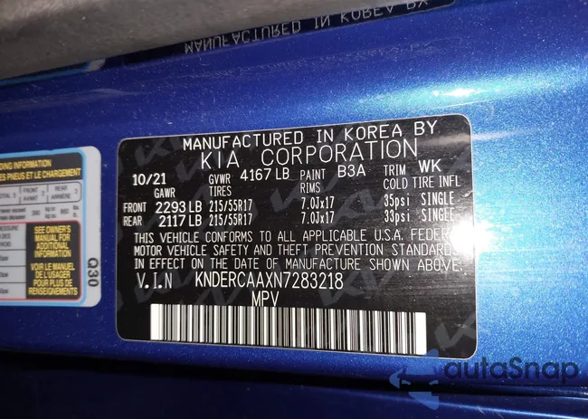 KNDERCAAXN7283218: 44145769