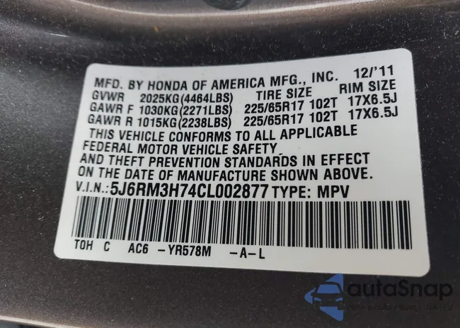 5J6RM3H74CL002877: 44145774