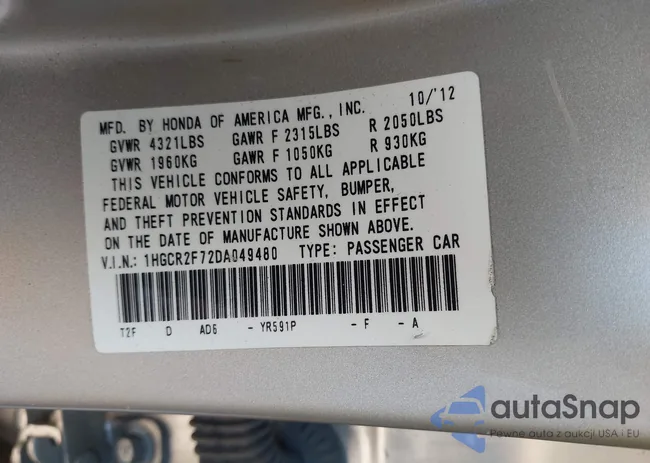 1HGCR2F72DA049480: 44145876