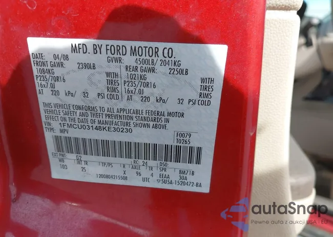 1FMCU03148KE30230: 44145884