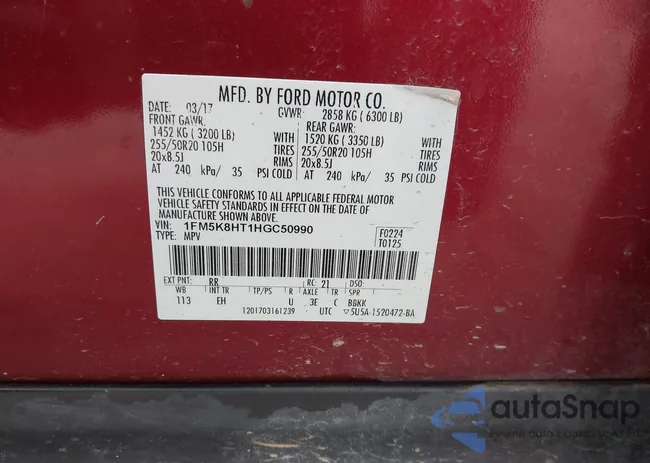 1FM5K8HT1HGC50990: 44145987